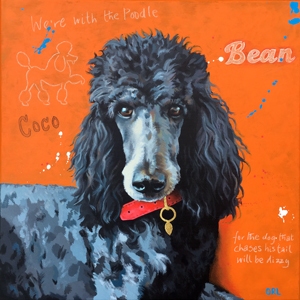 Coco the Poodle - painting by Orlando Lund