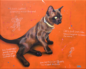 Milo the Burmese cat - painting by Orlando Lund