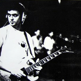 Orlando Lund playing lead guitar with The Big Cheese All Stars, circa 1994